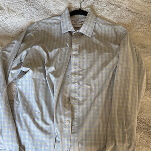 Mizzen+Main Light Yellow and Blue Checkered Shirt